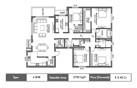 Godrej Whitefield Villas 4 BHK Optima Floor Plan